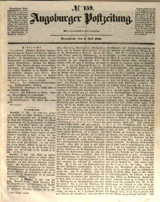 Augsburger Postzeitung Samstag 6. Juli 1850