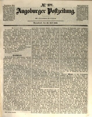 Augsburger Postzeitung Samstag 20. Juli 1850