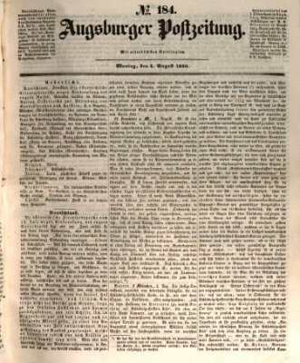 Augsburger Postzeitung Sonntag 4. August 1850