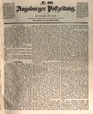 Augsburger Postzeitung Donnerstag 15. August 1850