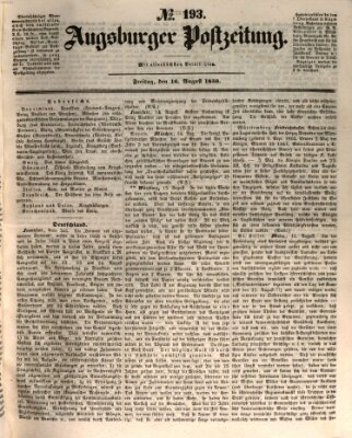 Augsburger Postzeitung Freitag 16. August 1850