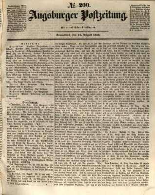 Augsburger Postzeitung Samstag 24. August 1850