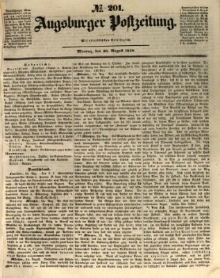 Augsburger Postzeitung Montag 26. August 1850