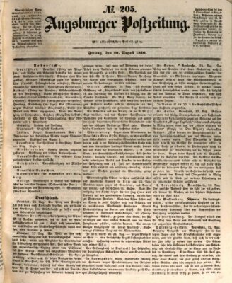 Augsburger Postzeitung Freitag 30. August 1850