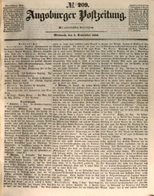 Augsburger Postzeitung Mittwoch 4. September 1850