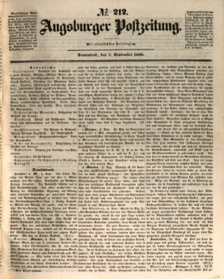 Augsburger Postzeitung Samstag 7. September 1850