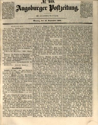 Augsburger Postzeitung Montag 16. September 1850