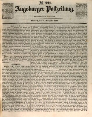 Augsburger Postzeitung Mittwoch 18. September 1850