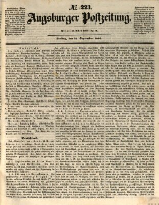 Augsburger Postzeitung Freitag 20. September 1850