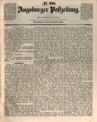 Augsburger Postzeitung Donnerstag 26. September 1850