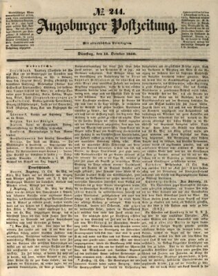 Augsburger Postzeitung Dienstag 15. Oktober 1850