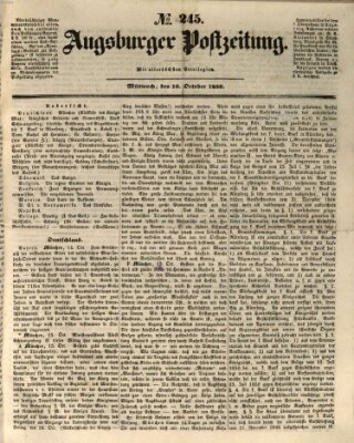 Augsburger Postzeitung Mittwoch 16. Oktober 1850