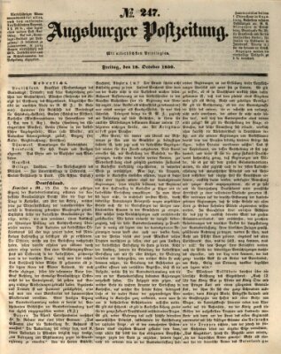 Augsburger Postzeitung Freitag 18. Oktober 1850