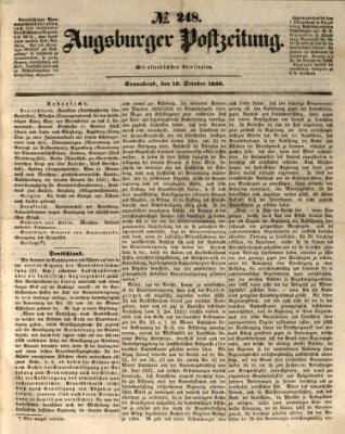 Augsburger Postzeitung Samstag 19. Oktober 1850