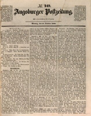 Augsburger Postzeitung Montag 21. Oktober 1850