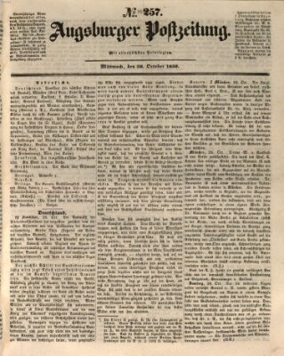 Augsburger Postzeitung Mittwoch 30. Oktober 1850