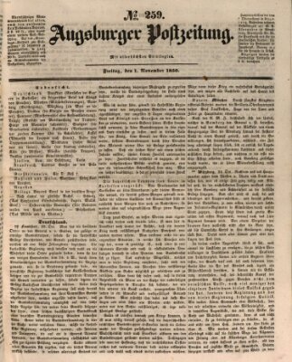 Augsburger Postzeitung Freitag 1. November 1850