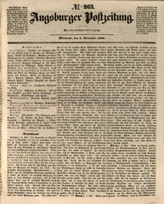 Augsburger Postzeitung Mittwoch 6. November 1850