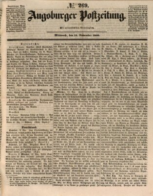 Augsburger Postzeitung Mittwoch 13. November 1850