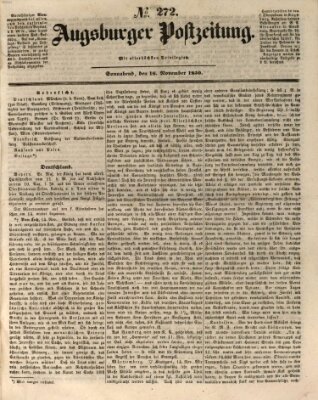 Augsburger Postzeitung Samstag 16. November 1850