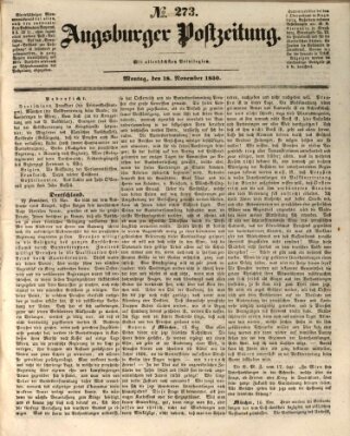 Augsburger Postzeitung Montag 18. November 1850