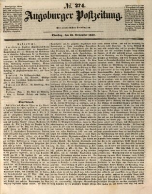 Augsburger Postzeitung Dienstag 19. November 1850