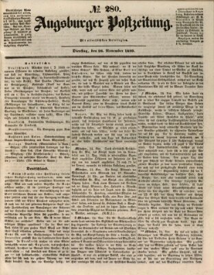 Augsburger Postzeitung Dienstag 26. November 1850