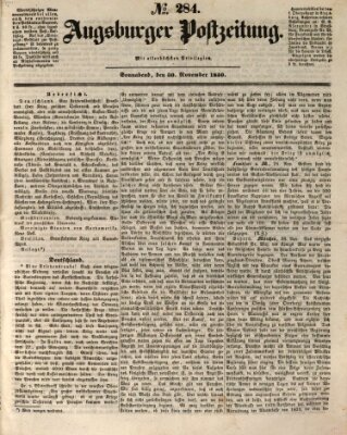 Augsburger Postzeitung Samstag 30. November 1850