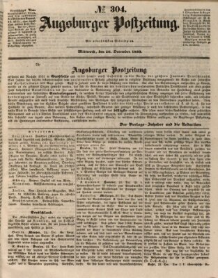 Augsburger Postzeitung Donnerstag 26. Dezember 1850