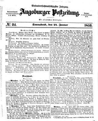 Augsburger Postzeitung Samstag 24. Januar 1852