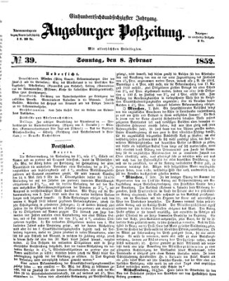 Augsburger Postzeitung Sonntag 8. Februar 1852