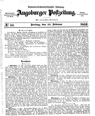 Augsburger Postzeitung Freitag 13. Februar 1852