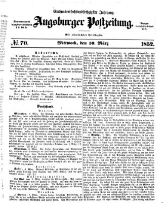 Augsburger Postzeitung Mittwoch 10. März 1852