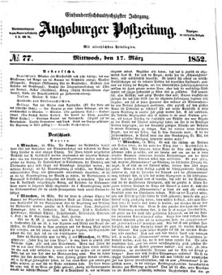 Augsburger Postzeitung Mittwoch 17. März 1852