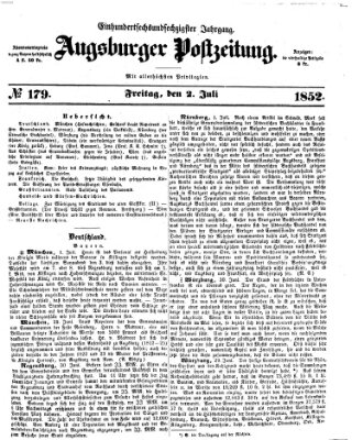 Augsburger Postzeitung Freitag 2. Juli 1852