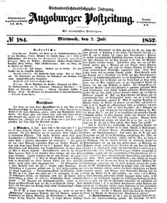 Augsburger Postzeitung Mittwoch 7. Juli 1852