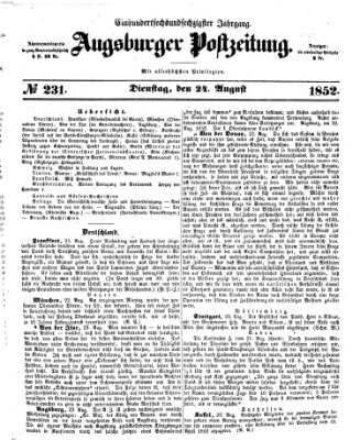 Augsburger Postzeitung Dienstag 24. August 1852