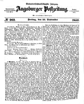 Augsburger Postzeitung Freitag 24. September 1852