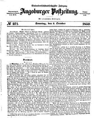 Augsburger Postzeitung Montag 3. Oktober 1853