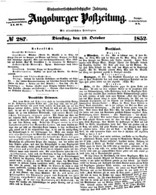 Augsburger Postzeitung Dienstag 19. Oktober 1852