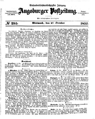 Augsburger Postzeitung Mittwoch 27. Oktober 1852