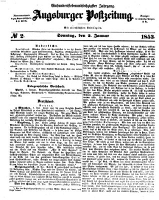 Augsburger Postzeitung Sonntag 2. Januar 1853