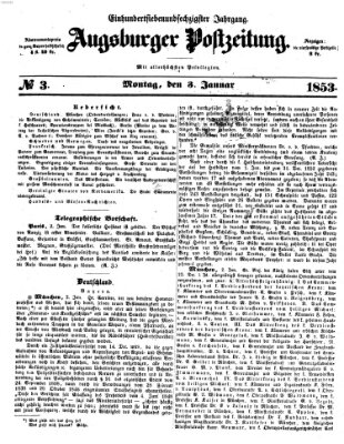 Augsburger Postzeitung Montag 3. Januar 1853