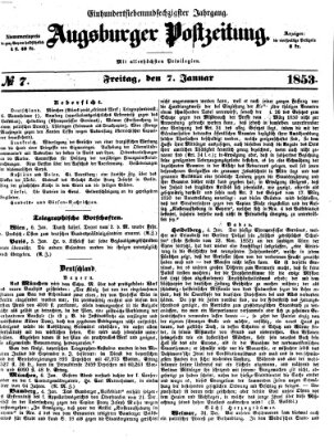 Augsburger Postzeitung Freitag 7. Januar 1853