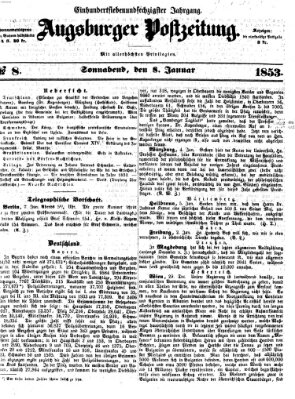 Augsburger Postzeitung Samstag 8. Januar 1853