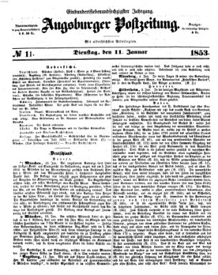 Augsburger Postzeitung Dienstag 11. Januar 1853