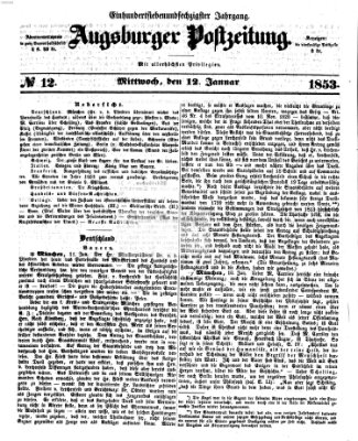 Augsburger Postzeitung Mittwoch 12. Januar 1853