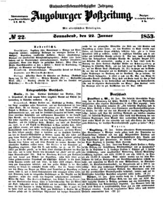 Augsburger Postzeitung Samstag 22. Januar 1853