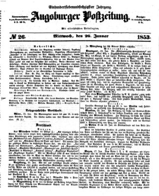 Augsburger Postzeitung Mittwoch 26. Januar 1853