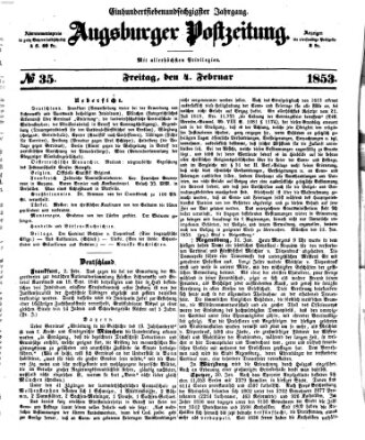 Augsburger Postzeitung Freitag 4. Februar 1853